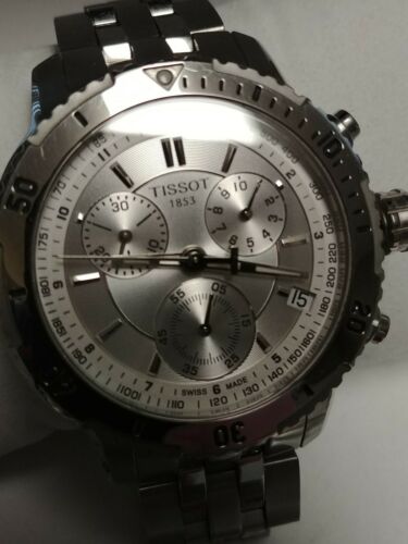 Tissot Men's T0674171103100 PRS 200 Silver Chronograph Dial Watch :  : Fashion