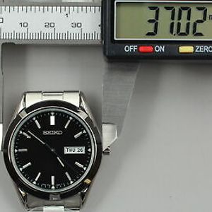Top MINT] SEIKO 7N43-9080 Spirit Day/Date Quartz Black Dial Mens 