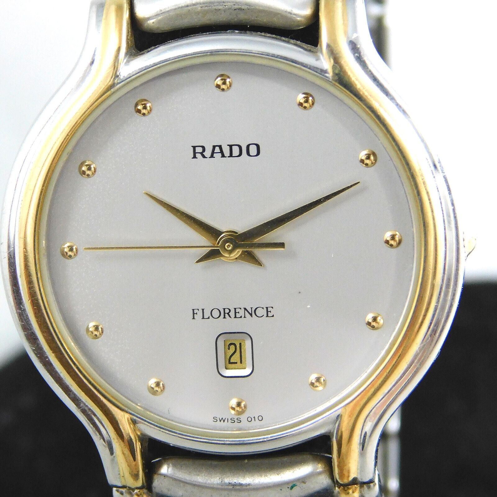 RADO FLORENCE 129.3644.4 SILVER GOLD MEN'S DATE VINTAGE WATCH