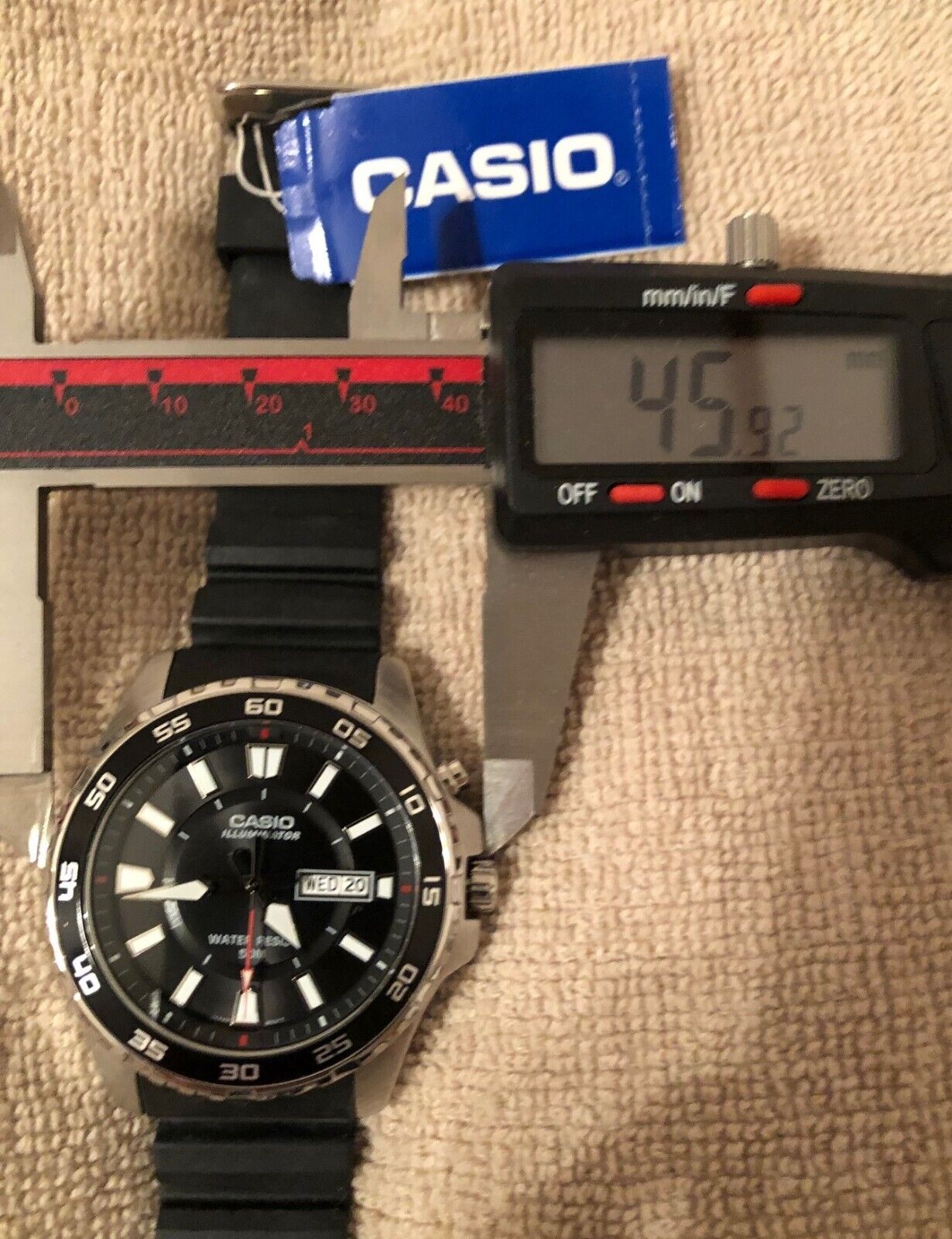 Men s Casio Illuminator Watch Day Date MTD 110 1AV WatchCharts Marketplace