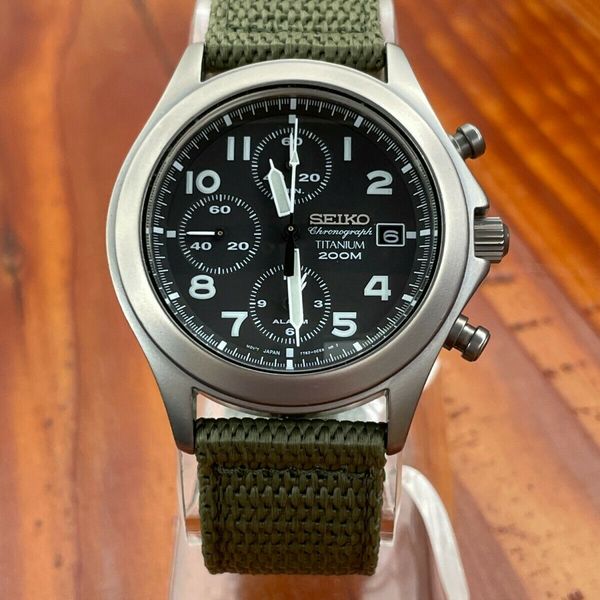 Vintage Seiko Quartz Titanium Chronograph 7T62 0BZ0 RAF Military watch ...