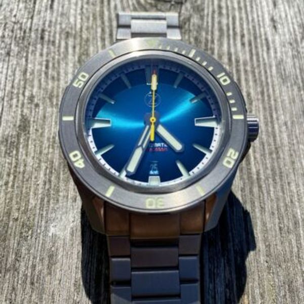 Zelos Titanium Swordfish 42 Teal Diver Watch Full Set Box & Papers Sold