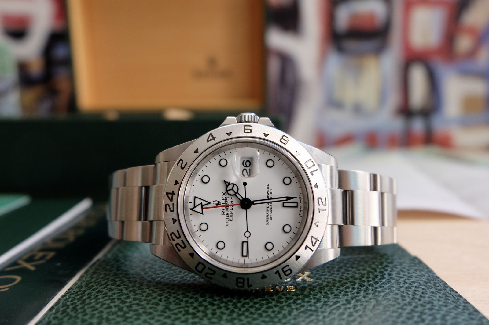 FS 2003 Rolex Explorer II 16570 Polar Y Serial Box and Paper