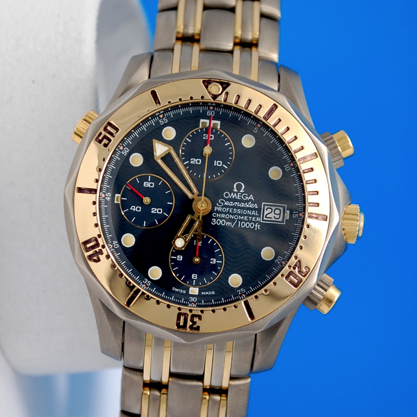 Mens Omega Seamaster 18K Gold & Titanium Automatic Chronograph watch ...