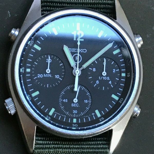 Serviced - Seiko 7A28-7120 Gen 1 RAF/RN aircrew chronograph, 1986 - ex ...