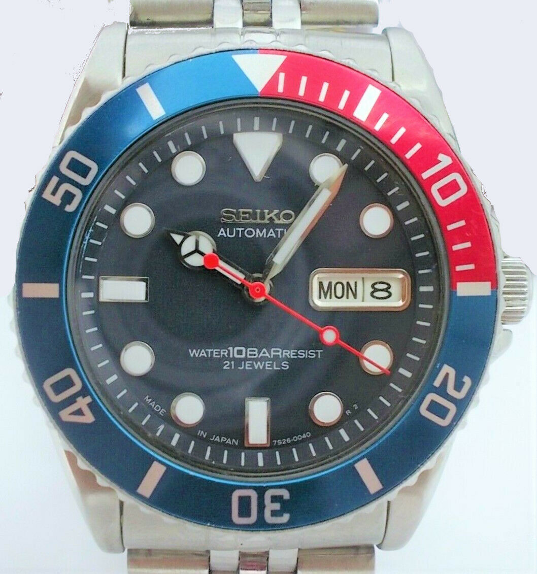 Seiko 'SKX031' Scuba Divers 10 BAR 'Pepsi' c.1996 7S26-0040 Mens