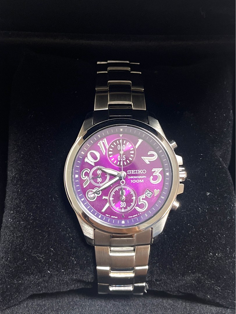 Seiko Cal 7T92 Women s Watch Purple Face WatchCharts Marketplace