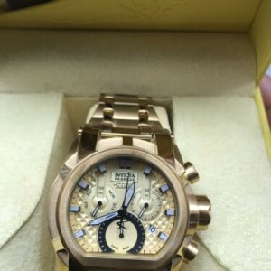 Invicta Reserve Bolt Zeus Magnum Swiss Mvmt Chrome Gold Watch Model 25210 RARE WatchCharts