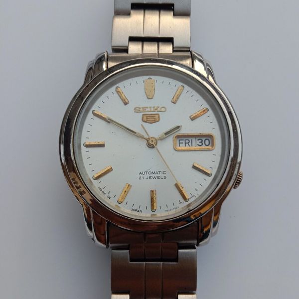 Seiko 5 Automatic 7S26-03S0 White Dial Day/Date 21 Jewels Men's