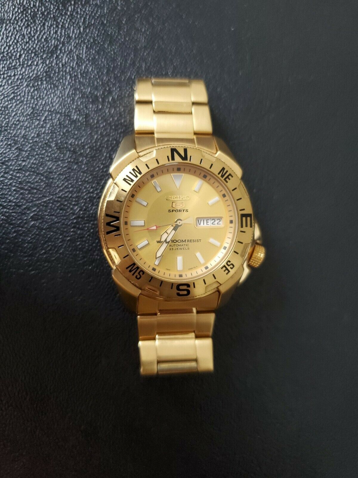 Seiko SNZE84 Gold Automatic Watch for men 7s36 02p0 23 Jewels