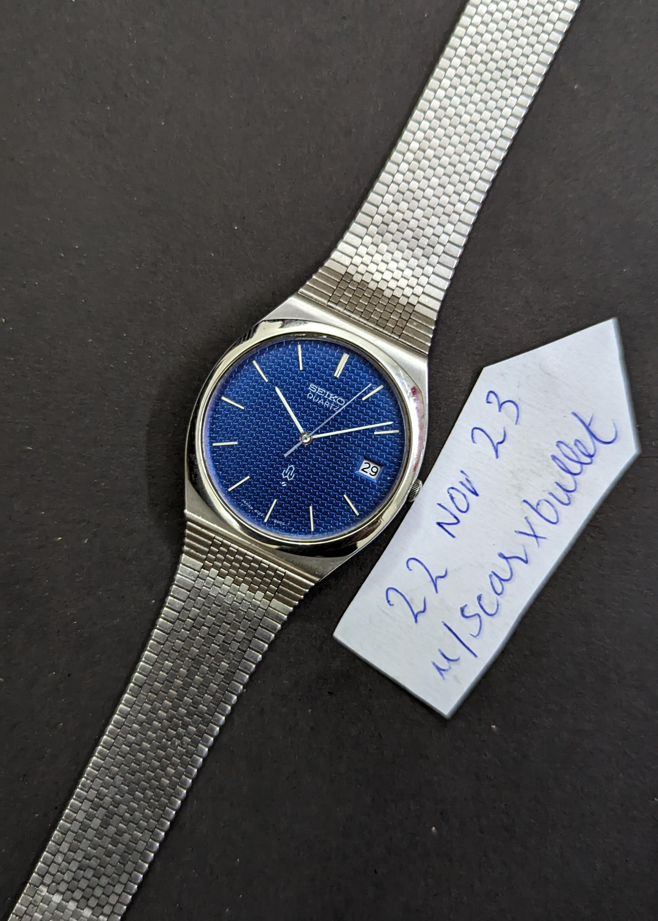 WTS] Vintage JDM SEIKO Quartz Ref. 4122-8000 - BLUE WAFFLE