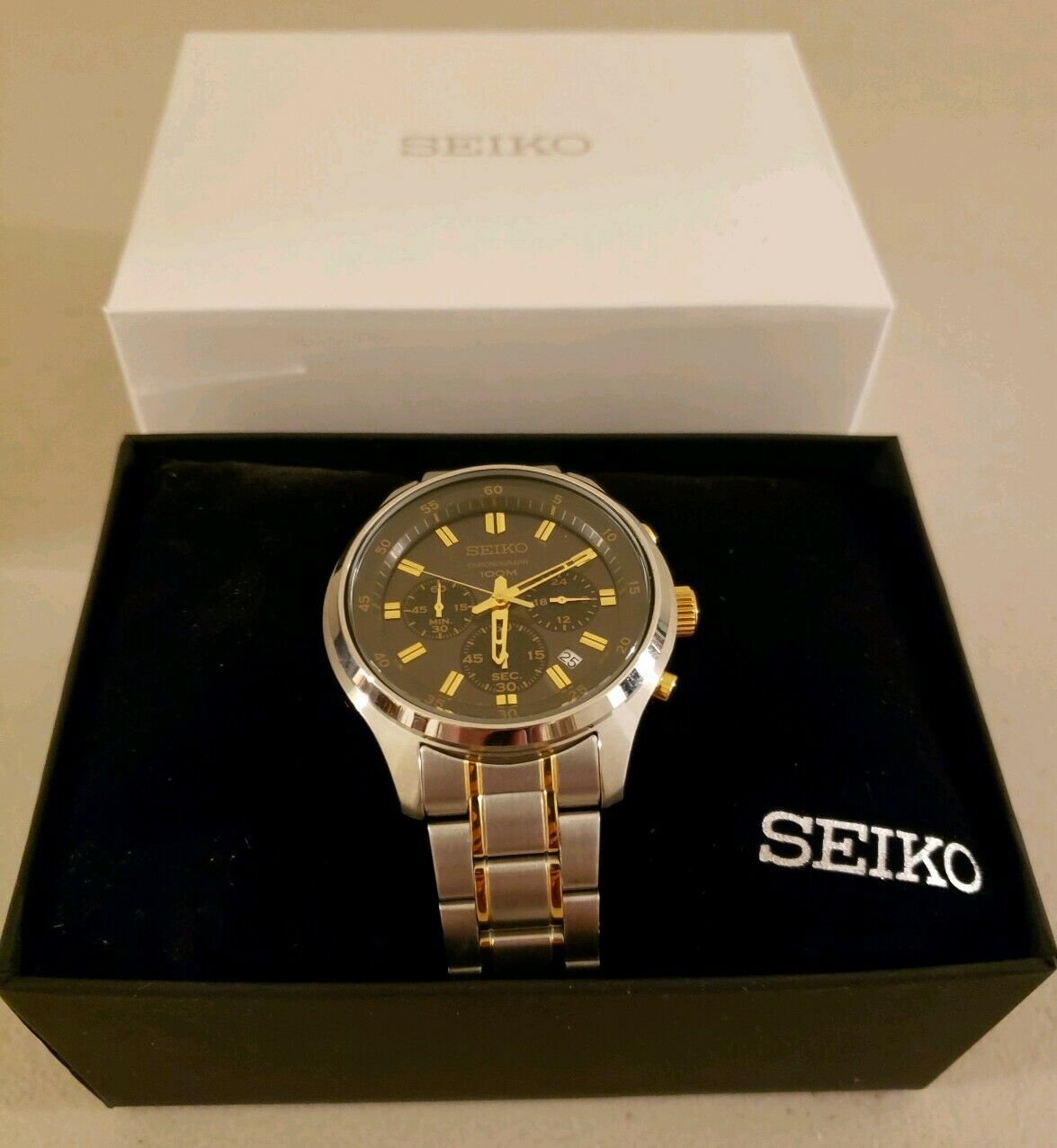 Brand New SEIKO Charcoal Dial Chronograph 43mm Stainless Steel Mens Watch  SKS591 | WatchCharts