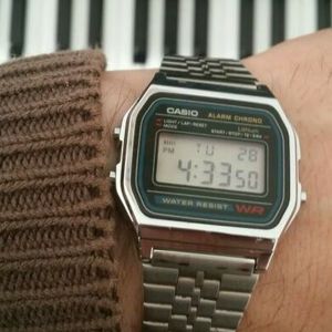 Casio 70 80 Wrist Watch A158w Stainless Steel Japan Water Resistant Alarm Men Watchcharts