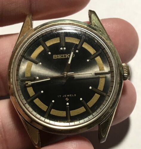 Vintage Seiko 66 7109 Mens Watch 17 Jewel For Parts Restoration