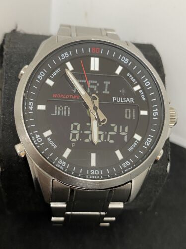 Pulsar By Seiko Gents World Time Dual Analogue Digital Watch N021 X008 WatchCharts Marketplace