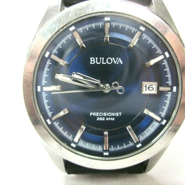BULOVA PRECISIONIST C8601297 MEN'S FAUX CROC BAND NEW CELL BATTERY 262