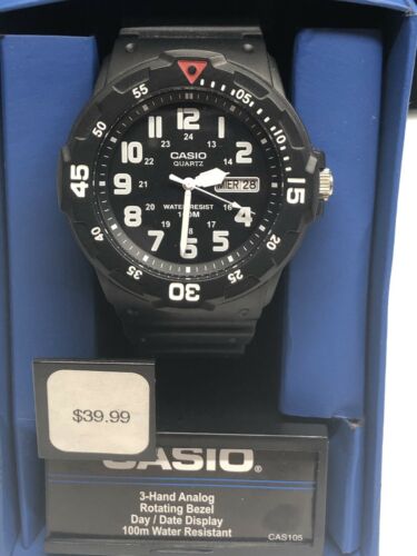 casio men's black resin strap rotating count up bezel watch