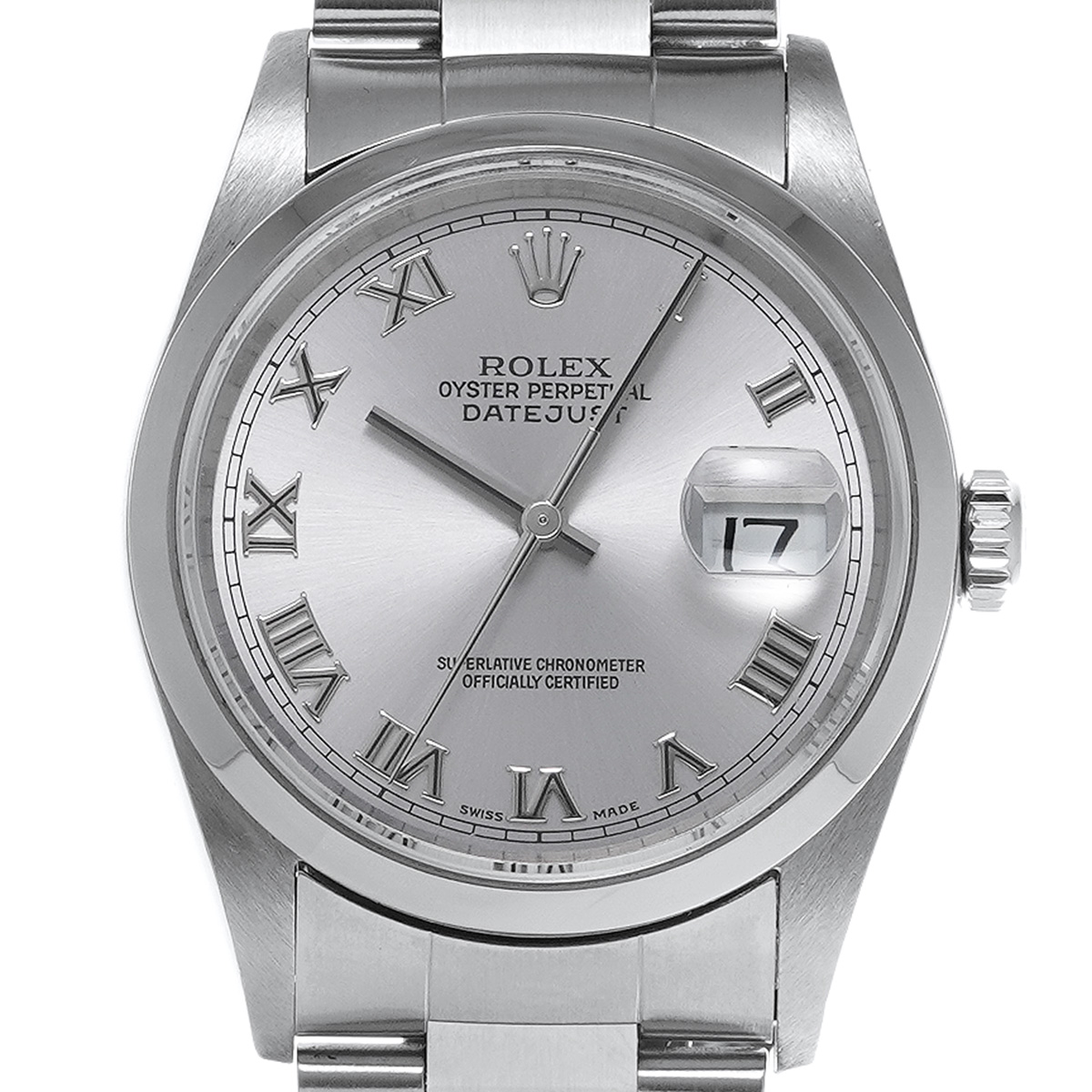 Used Rolex Datejust 36 16200 F manufactured around 2004 silver