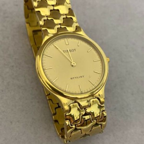 Vintage Tissot Stylist K250 Gold Plated Quartz Mens Watch 1980's