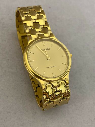 Vintage Tissot Stylist K250 Gold Plated Quartz Mens Watch 1980 s