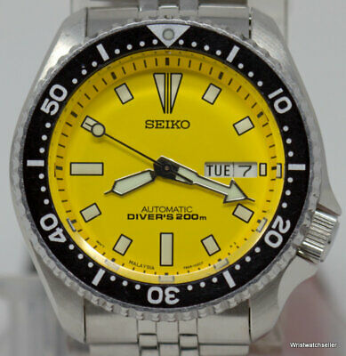 VGC Seiko Diver's 200M 7S26-0028 SKXA35 Yellow Dial Bracelet WatchCharts