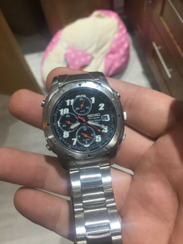 RARE Seiko 5 Button Alarm Chronograph 7T32 6M30 100m WR Fully