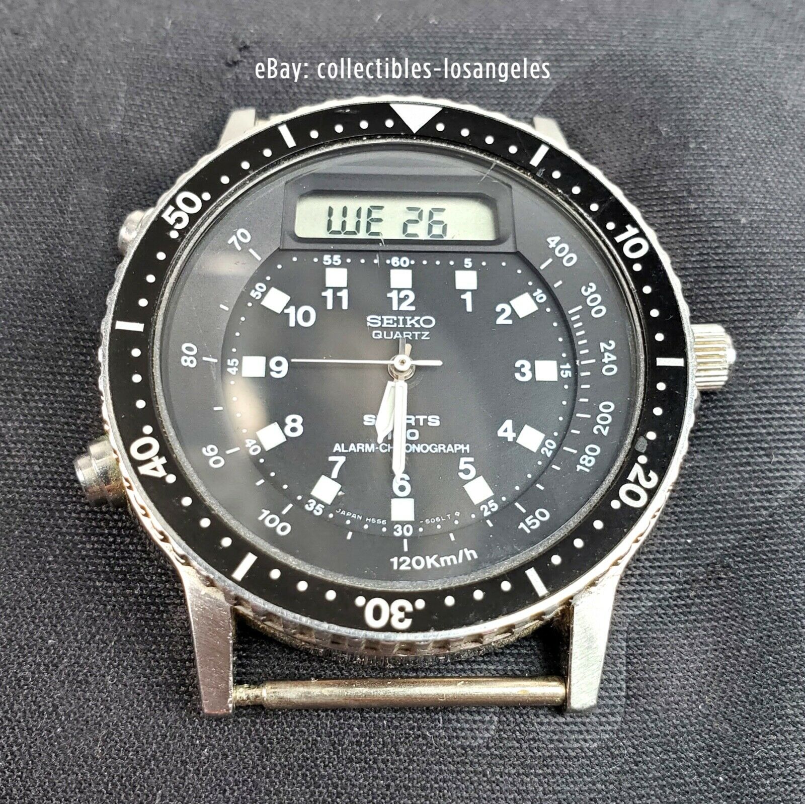 Vintage Men's Seiko H5565029 Quartz Alarm Chronograph Sports 100 Watch