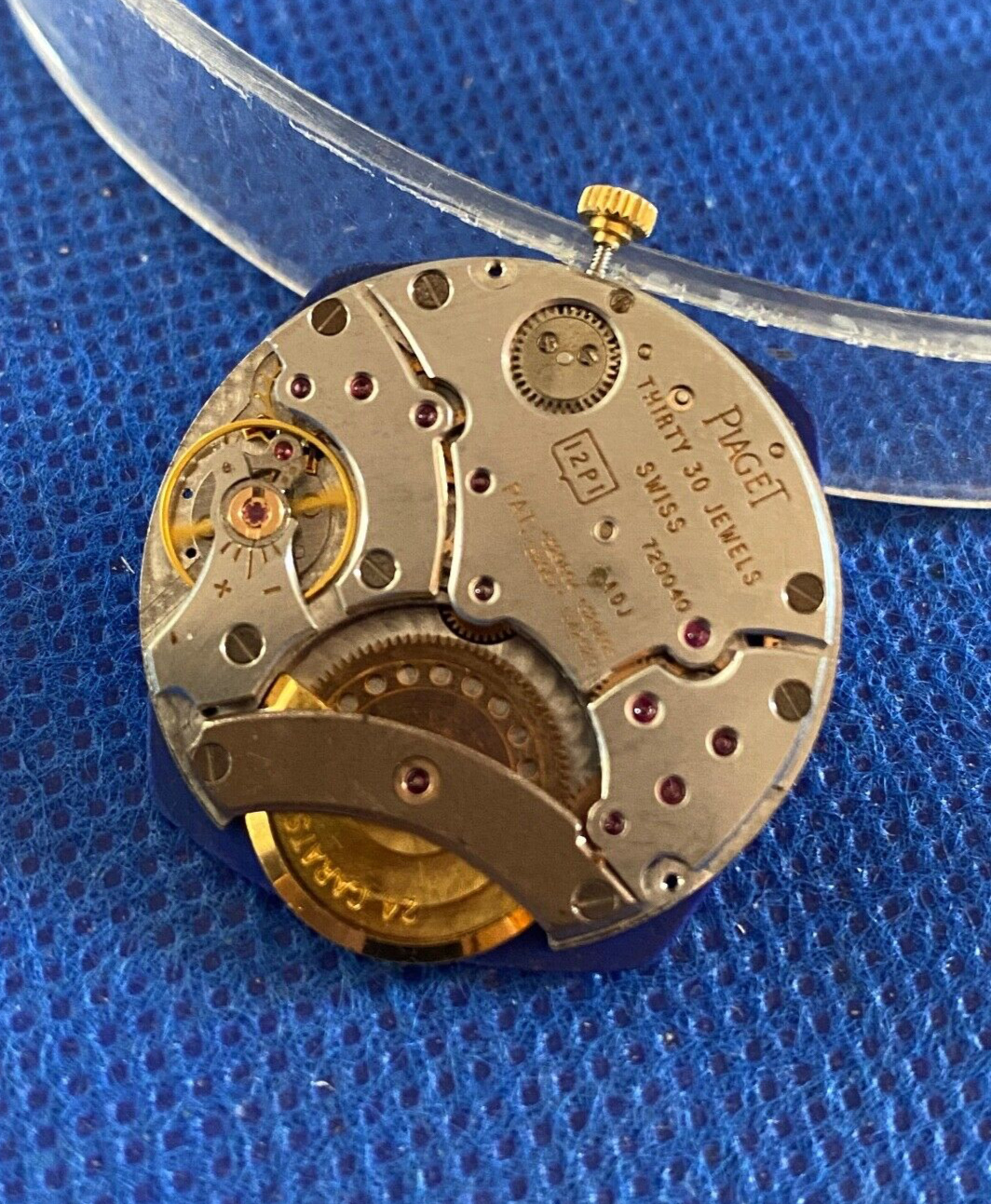 Original PIAGET Cal. 12P1 movement running lapis lazuli dial 1