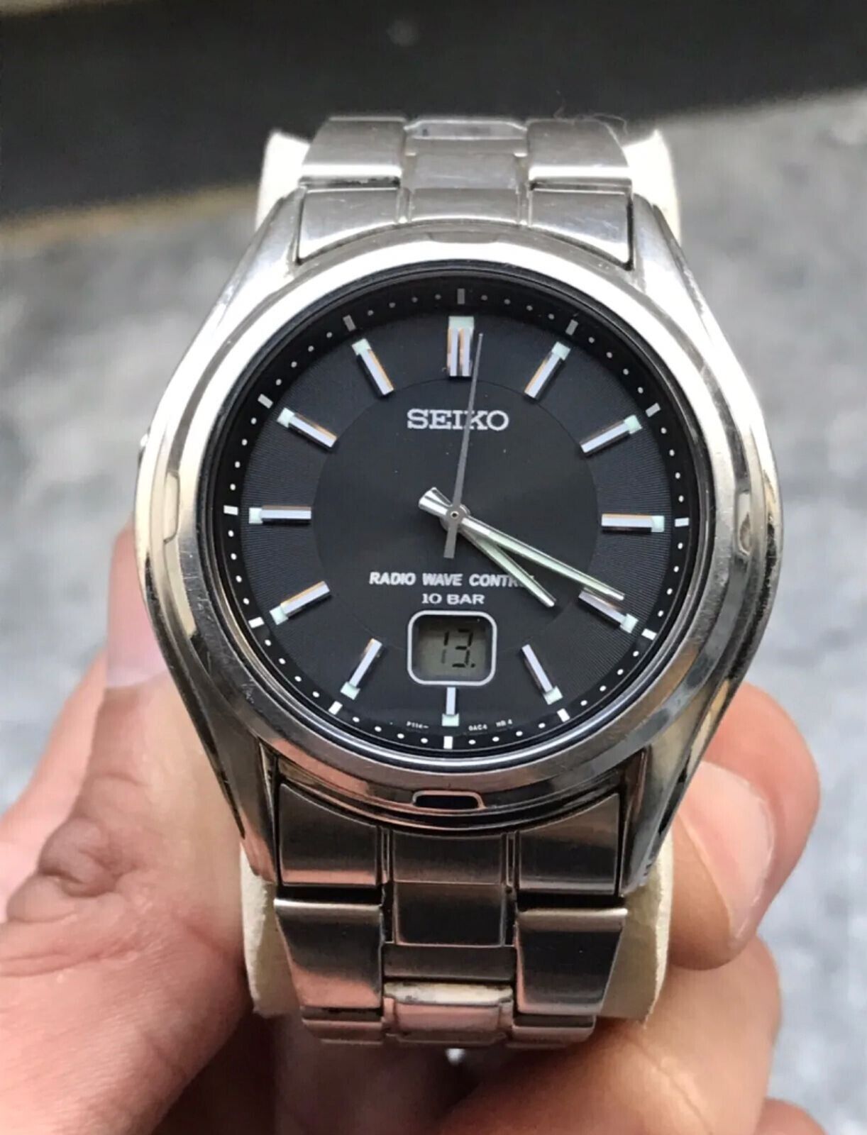Rare Seiko Radio Wave Control P114-0AB0 Vintage Men