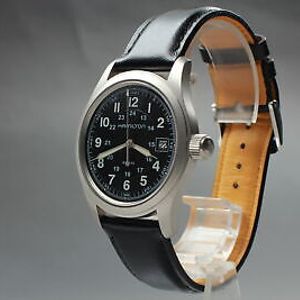 Exc+5 ] HAMILTON Khaki Field H684112 Black Dial Quartz Men