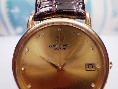 RAYMOND WEIL GENEVE DATE 18K GOLD PLATED AUTOMATIC MEN S WATCH