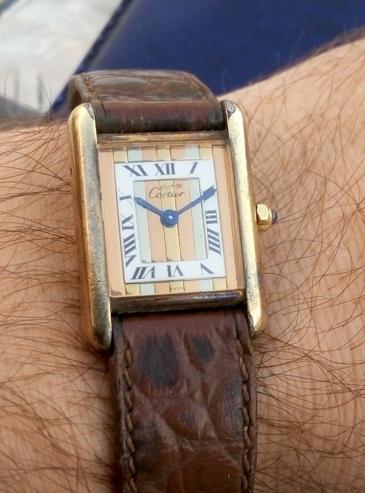 Cartier tank clearance vermeil argent 925