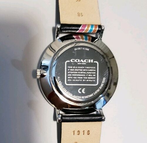 COACH PERRY WATCH WITH 36MM WHITE RAINBOW STARS FACE & WHITE LEATHER BAND COACH PERRY 14503039 WATCH WITH 36MM BLACK RAINBOW STARS  main image 4