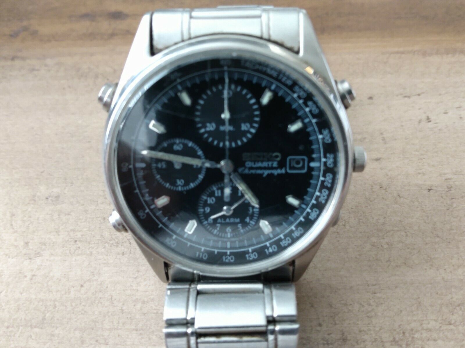 Seiko 7T32-7B30 Chronograph alarm all functions work. Nice 