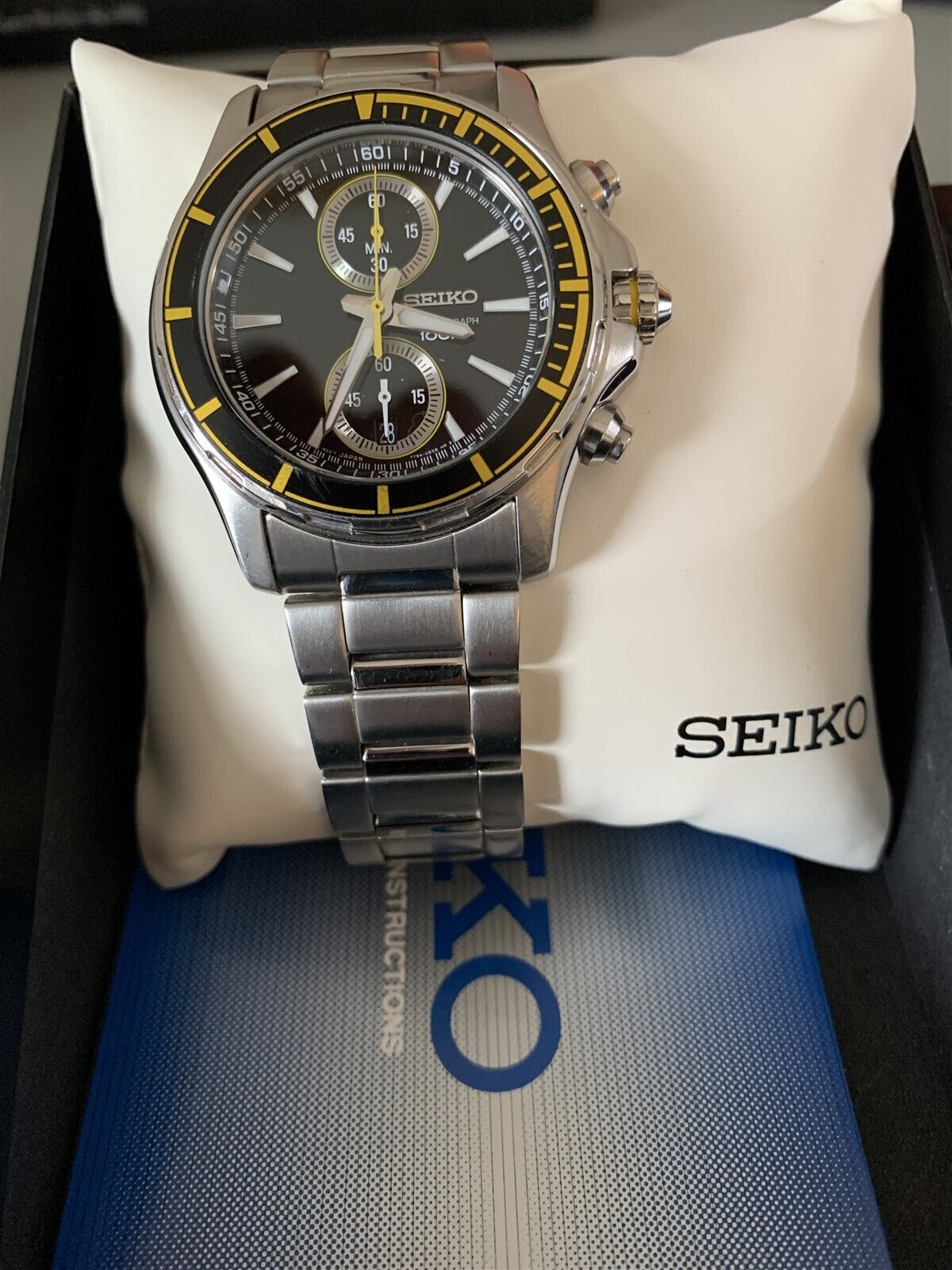 Seiko Mens Chronograph Watch 7T94 0BM0 Mint in Original Box Worn