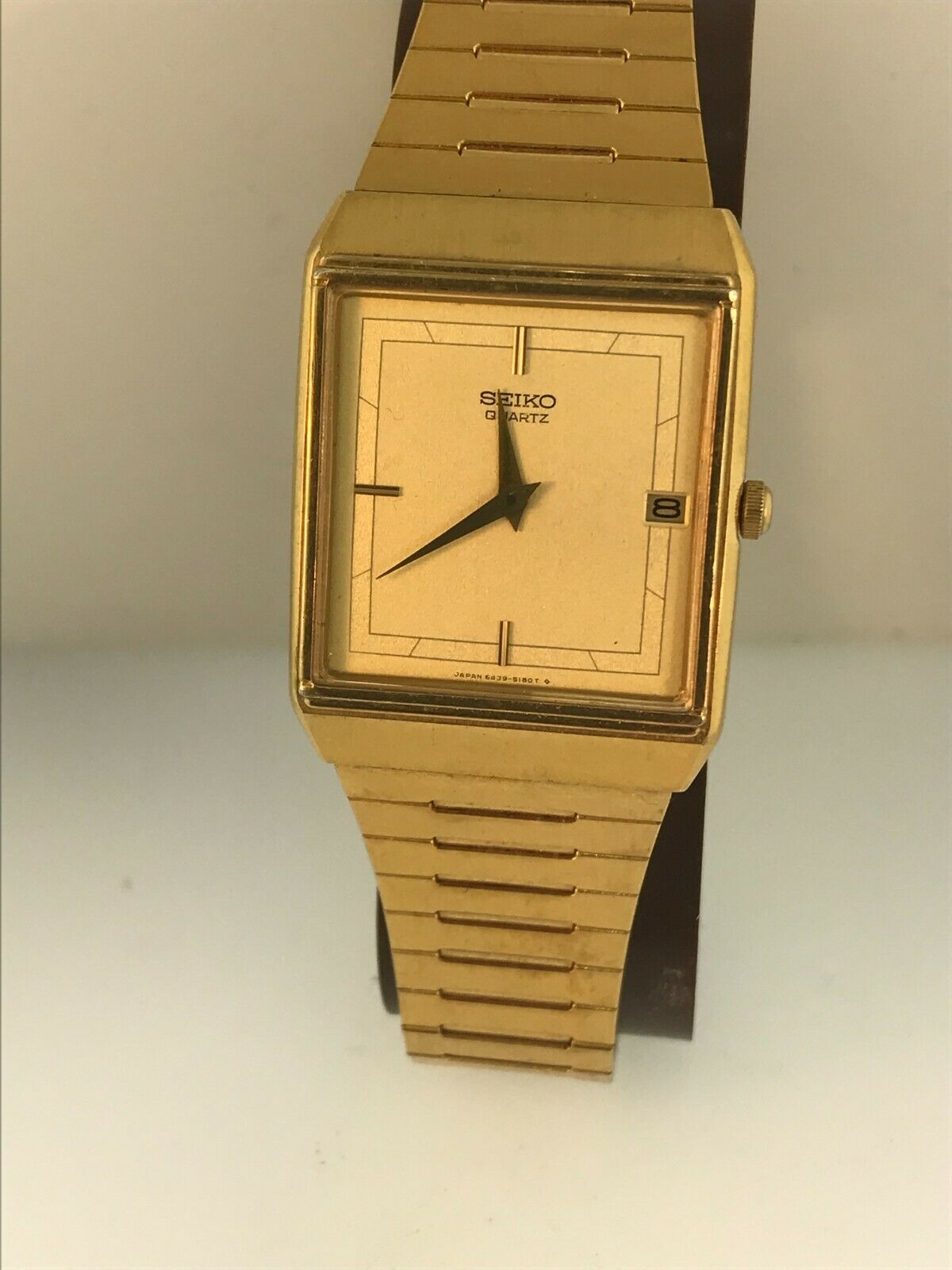 VINTAGE Seiko Mens Watch SQUARE Case Dial Face 6439-5089 Gold-Tone Quartz  Runs | WatchCharts