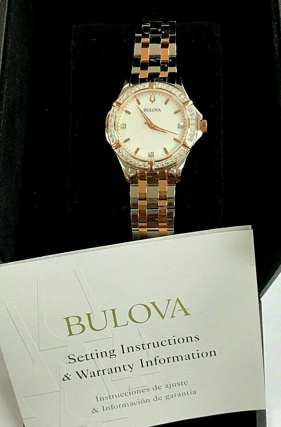 Bulova 98R271 Diamonds Stainless Rose Gold Tone Ladies Quartz Watch WARRANTY WatchCharts