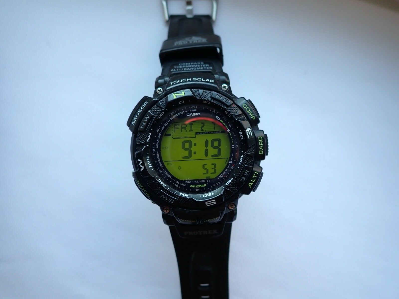 Casio Pro Trek Prg 240 Japan Made Model Tough Solar Triple Sensor Comp Baro Alti Watchcharts