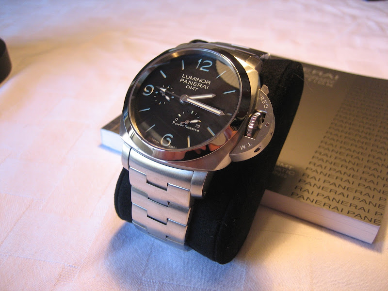 FS Panerai PAM 347 Luminor GMT Power Reserve on SS bracelet with