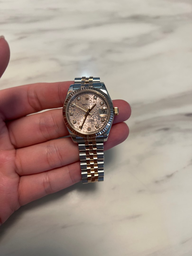 Rolex boy 2025 size rose gold