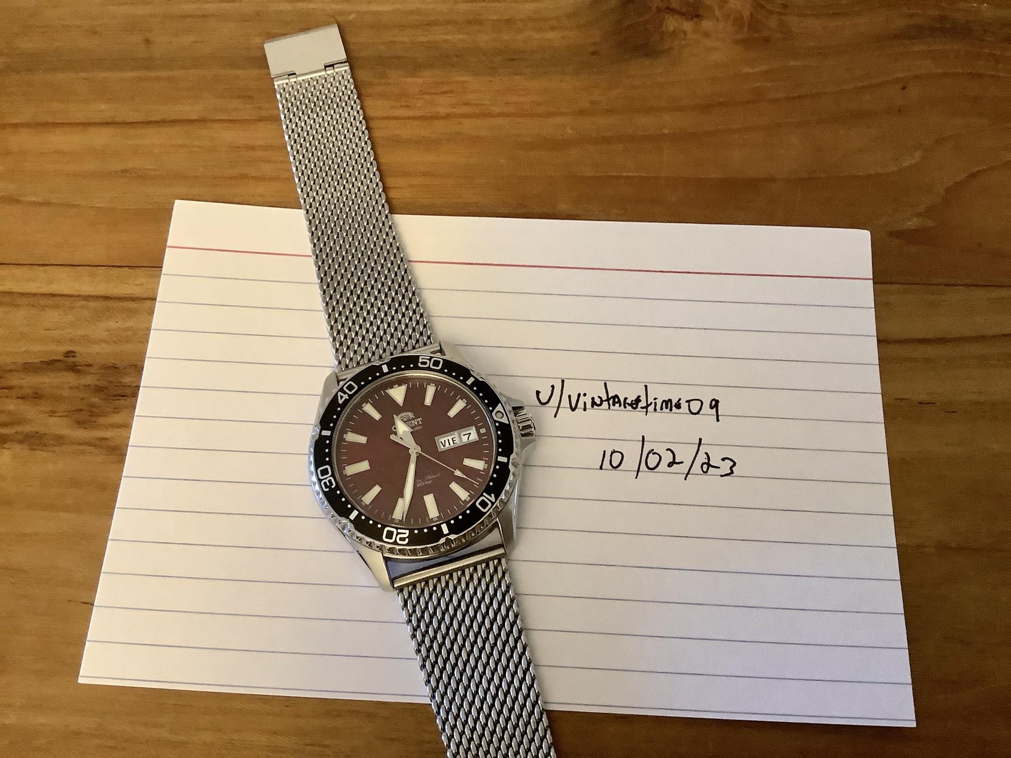 WTS Orient Kamasu with aftermarket Strapcode Shark Mesh