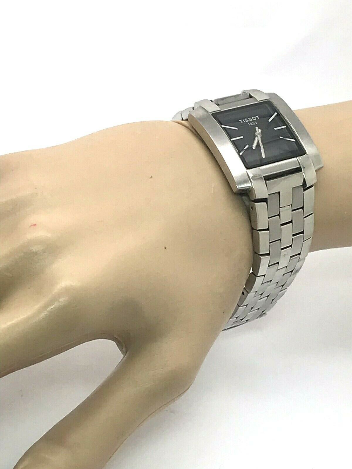 Tissot 1853 Black Dial Swiss Quartz Silver L890/990K Mens Watch