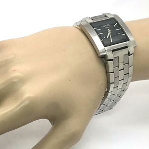 Tissot 1853 Black Dial Swiss Quartz Silver L890/990K Mens Watch