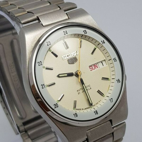 VINTAGE SEIKO 5 AUTOMATIC 21 JEWELS 7S26 02W0 JAPAN MADE MEN'S WATCH ...
