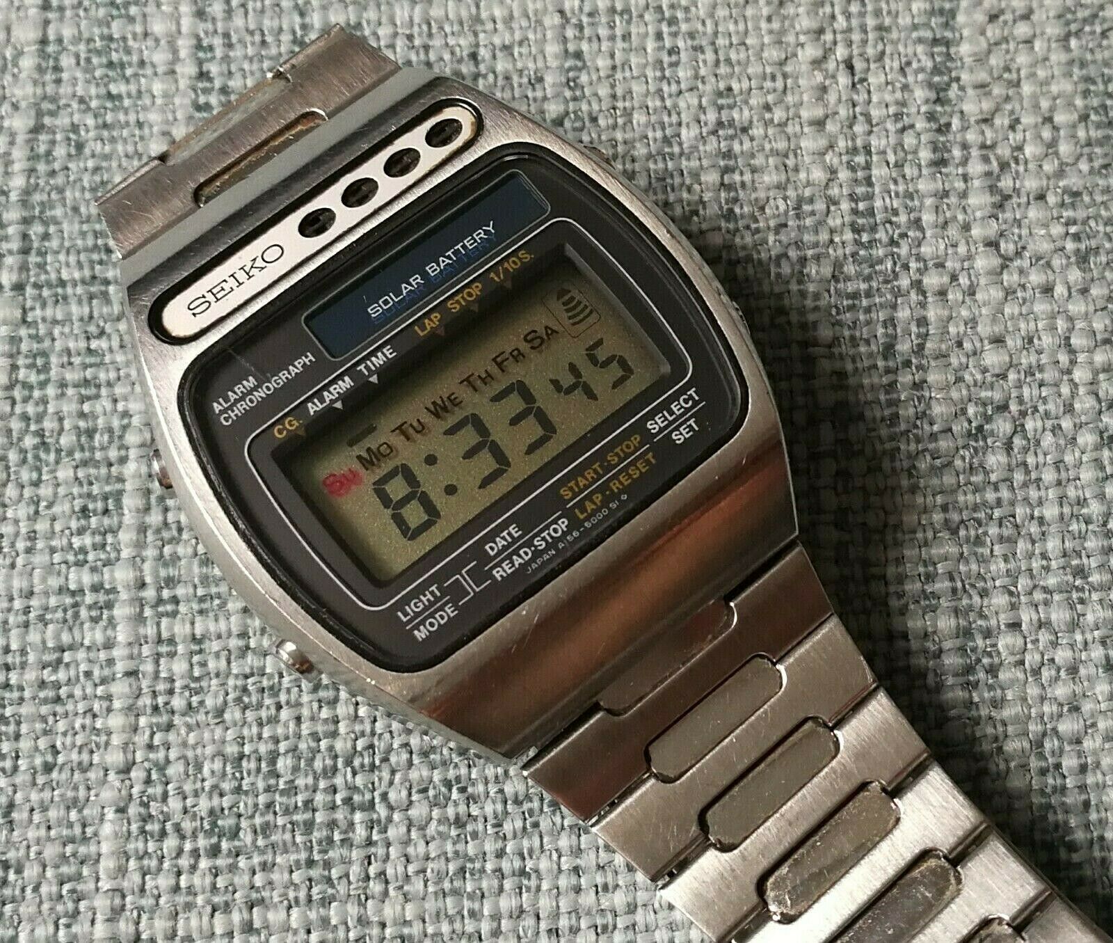 Galeria Goldene Manguun Uhr Manguun Vintage Seiko A156-5000 Solar