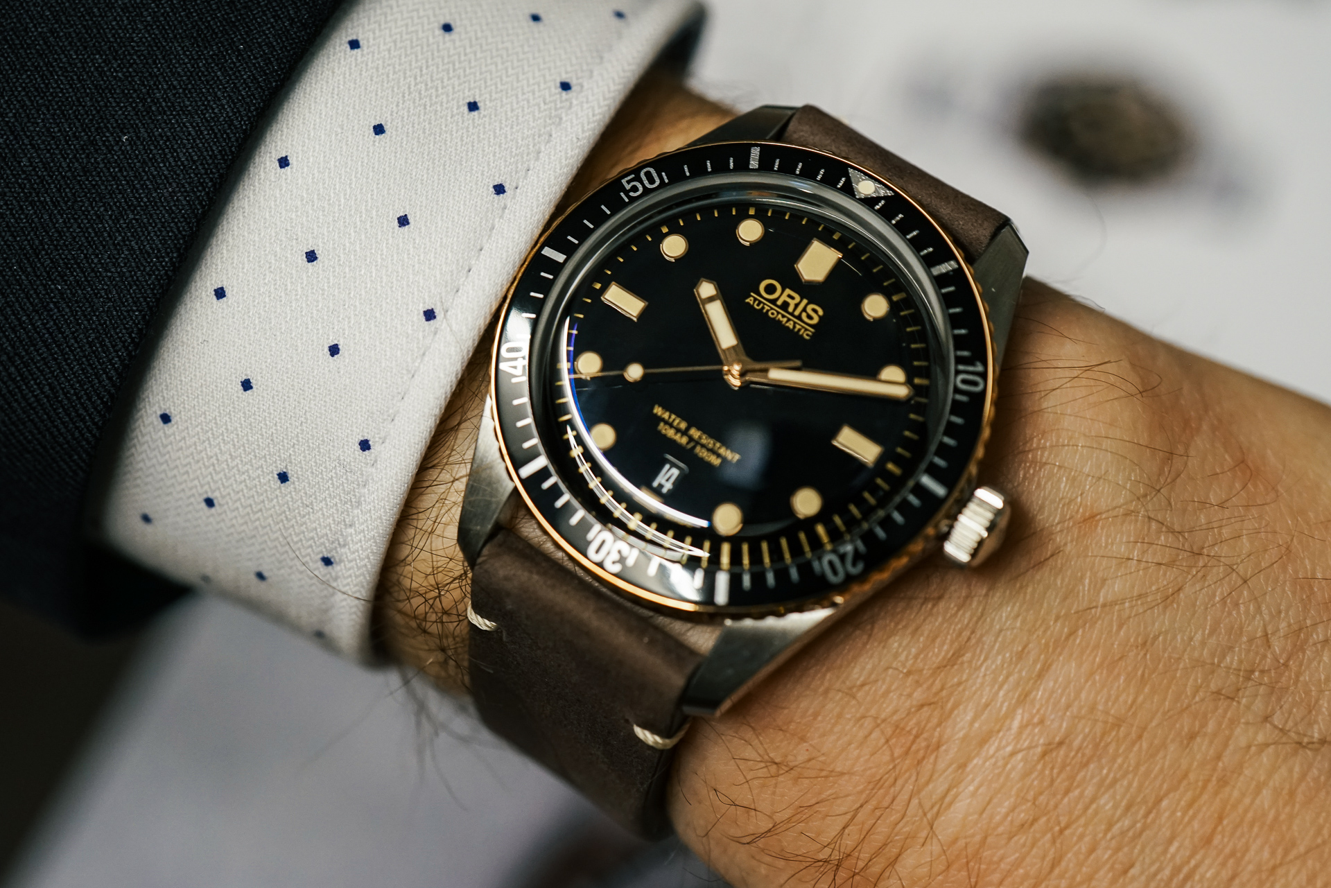 FS 40mm Oris Diver 65 with Bronze Top Ring and 2019 Burgundy Dial