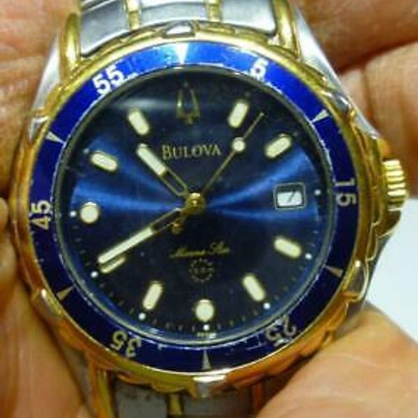 2002 Bulova Marine Star 100M Wrist Watch with Date Function, Not ...