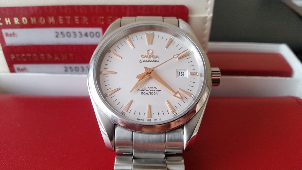 FSOT: Omega Aqua Terra 2503.34.00 White Dial Rose Gold 18K Hands +