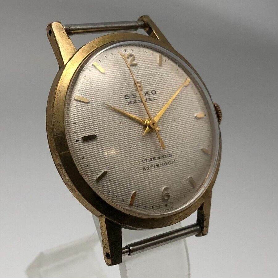 OI様SEIKO MARVEL 17JEWELS 50年代 美品 稼働 アナログ Vintage 1950's SEIKO MARVEL Rare Dial 17Jewels Hand-winding Watch