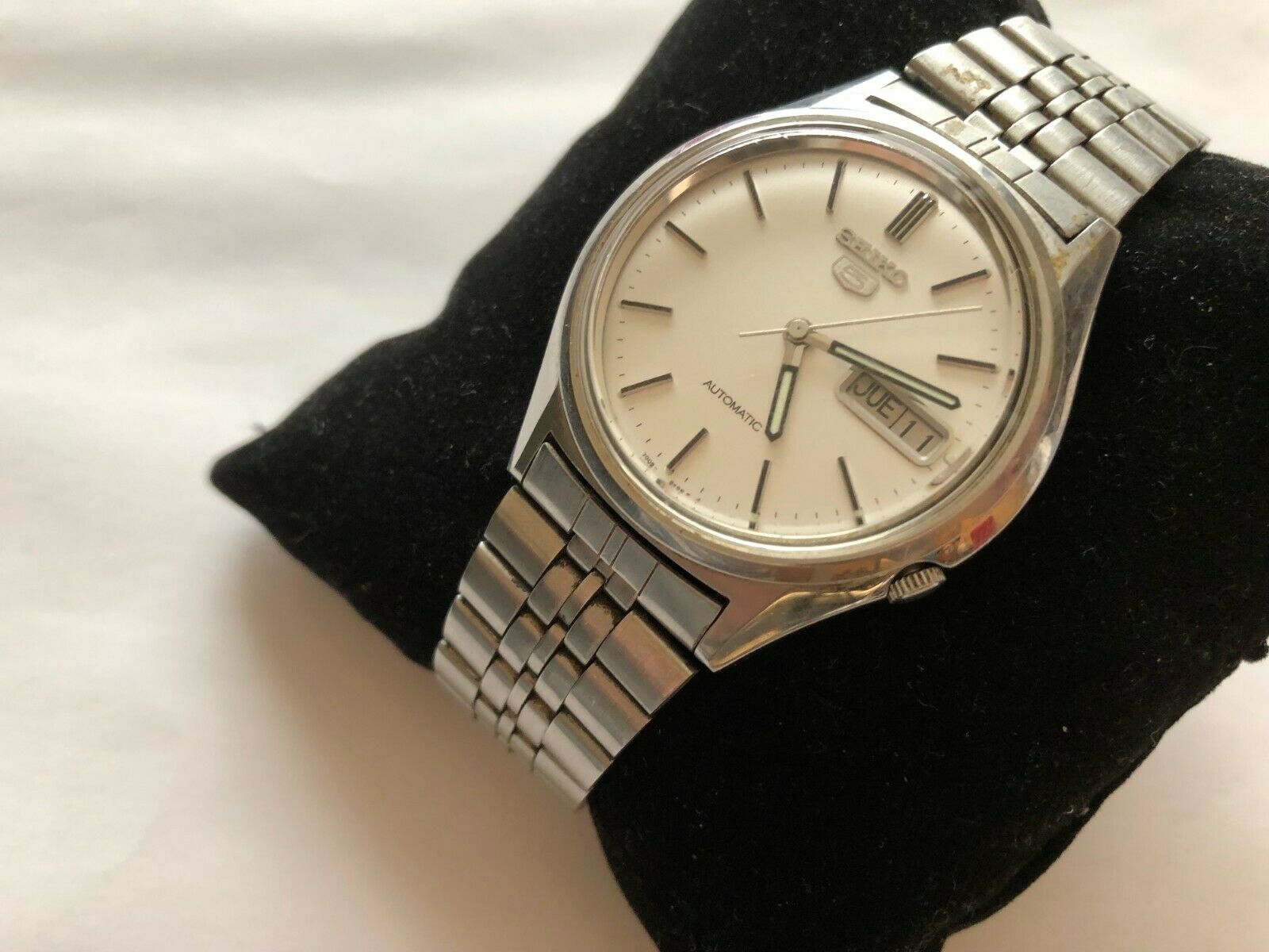Vintage Seiko 5 Automatic 37 mm Men's Watch 7009-8980 Japan Day